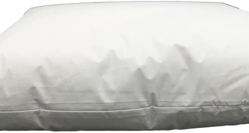 2 Pack MediCheck White Vinyl Bed Pillows - Wipeable Non-Fluffy Low Profile