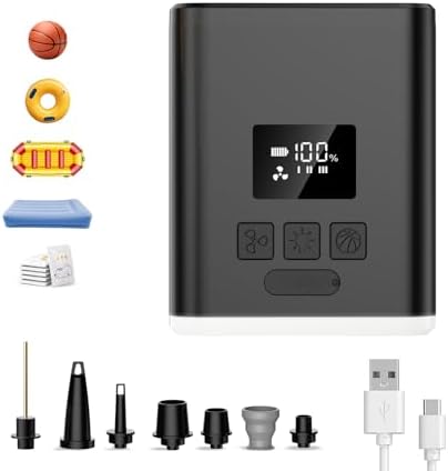 ZOPOM Mini Air Pump with 5000mAh Battery and Light