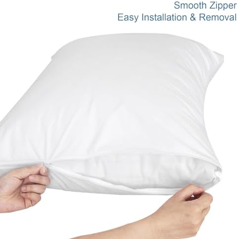 4 Pack Pillow Protectors with Zipper 20x26