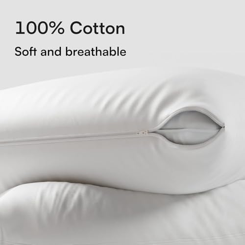 100 Cotton Pillow Protectors 4-Pack Zipper Standard Size