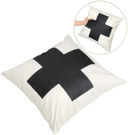 PRETYZOOM Square Cross Pattern Zippered Pillowcase