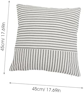 GARVALON 2Pcs Cotton Linen Square Throw Pillow Covers with Invisible Zipper