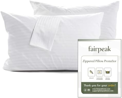 Fairpeak 4 Pack Standard 20x26 Pillow Protectors with Zipper