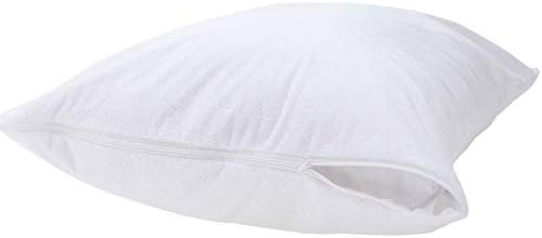Kingnex Feather Proof Pillow Protectors 2 Pack - Waterproof Terry Surface
