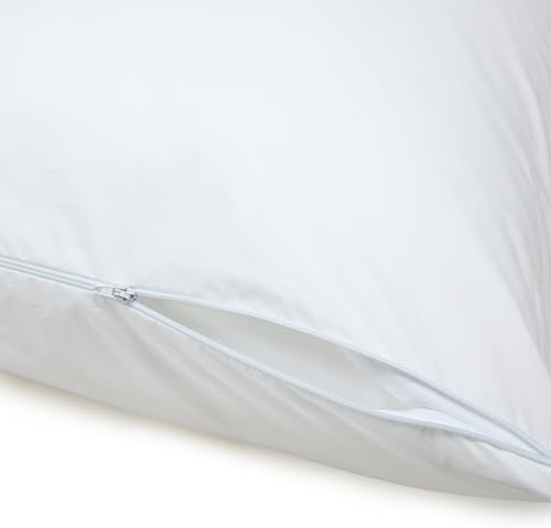 Amazon Basics Down Alternative Pillow Set with Protector Cases 2-Piece