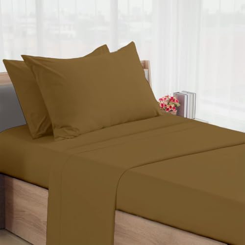 NON Sticky Cotton Premium Cot Sheet Set 4 Piece Taupe