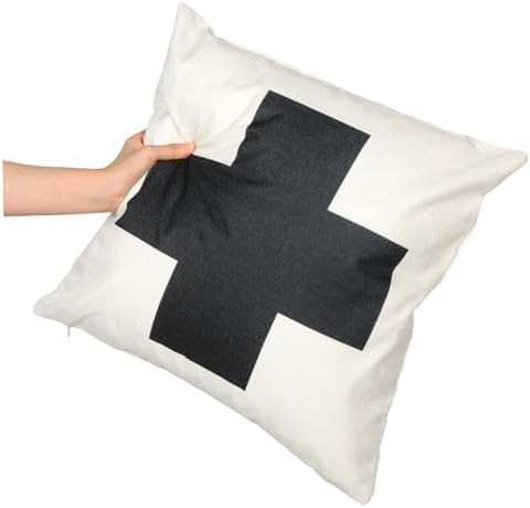 PRETYZOOM Square Cross Pillowcase Decorative Cover