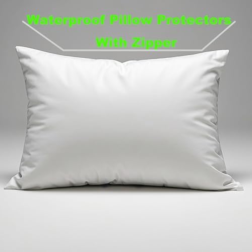 MOONVAN Waterproof Pillow Protectors 4 Pack with Zipper