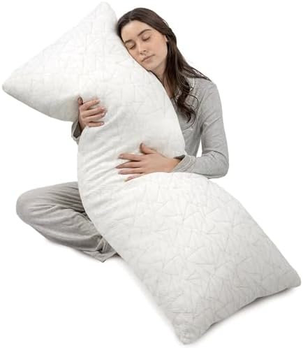 ELAORY Memory Foam Body Pillow for Side Sleepers 20x54 Inch White