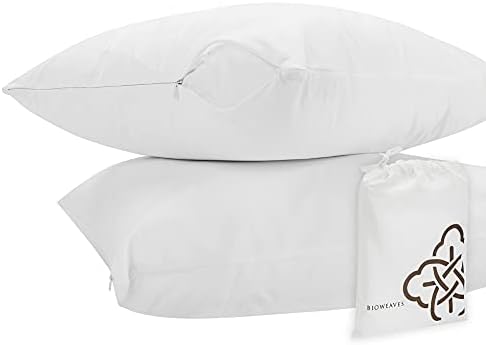 BIOWEAVES Organic Cotton Pillow Protectors 2-Pack