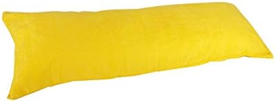 Golden Yellow Microsuede Body Pillow Cover with Double Zippers 20x60