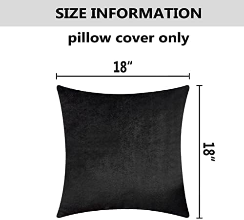 Home Brilliant Velvet Throw Pillow Cover 18x18 Inches Black