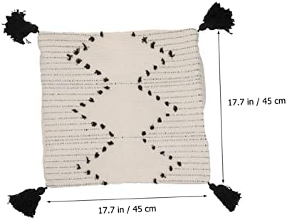Amosfun Tassel Pillow Cover for Home Decor