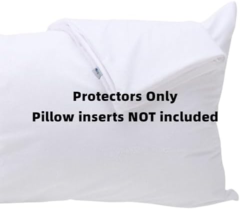 Kingnex Feather Proof Pillow Protectors 2 Pack - Waterproof Terry Surface