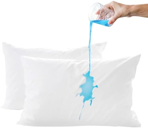 Fairpeak 4 Pack Pillow Protectors - Waterproof TPU Coated Zipper Covers