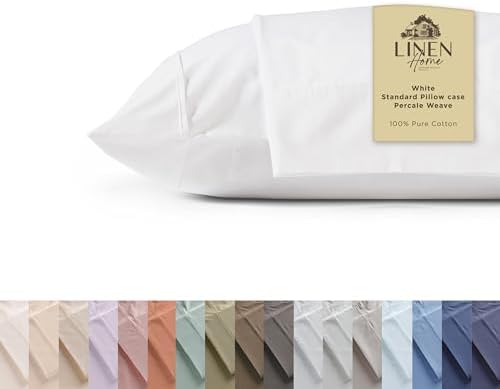 Linen Home 100 Cotton Percale Queen Pillowcases 20x30 2 Pieces