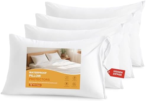 NTBAY 4 Pack Waterproof Pillow Protectors 20x26 Inches