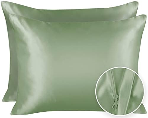 BLISSFORD Satin Pillowcase Set of 2 with Zipper 1