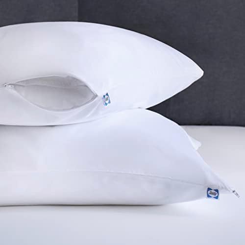 Sealy 100 Cotton Breathable Pillow Protector 2 Pack White 1