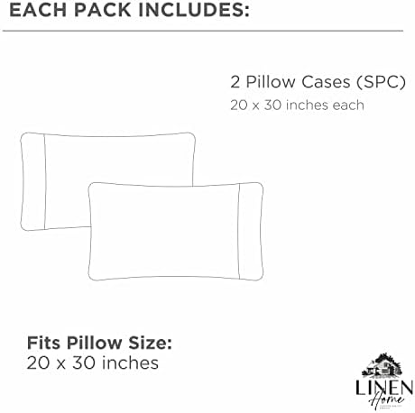 Linen Home 100 Cotton Percale Queen Pillowcases 20x30 2 Pieces