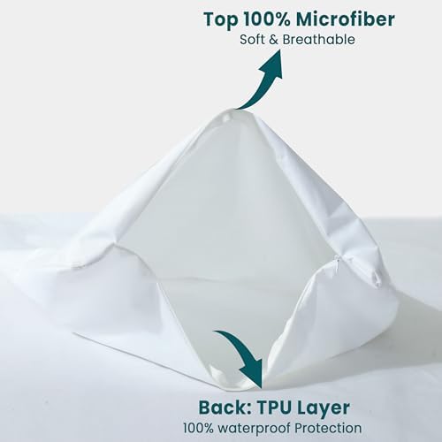Waterproof Pillow Protectors Set of 2 with Zipper