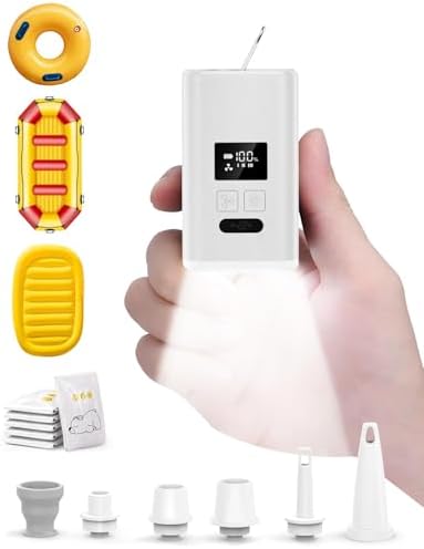 ZOPOM Portable Air Pump with LED Light and 5 Nozzles 1