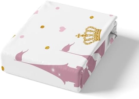 Castle Fairy Cartoon Pink Castle Sheet Set Twin Size 1