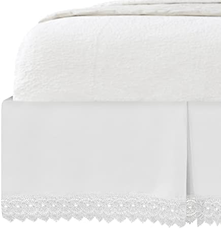 Elegant Comfort Narina Collection Lace Bed Skirt California King White