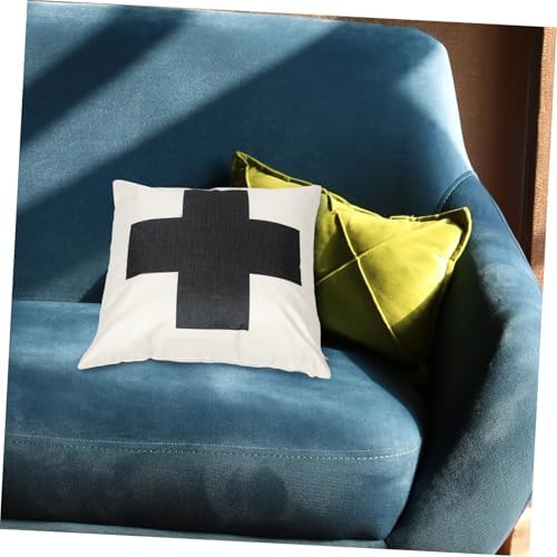 PRETYZOOM Square Cross Pillowcase Decorative Cover