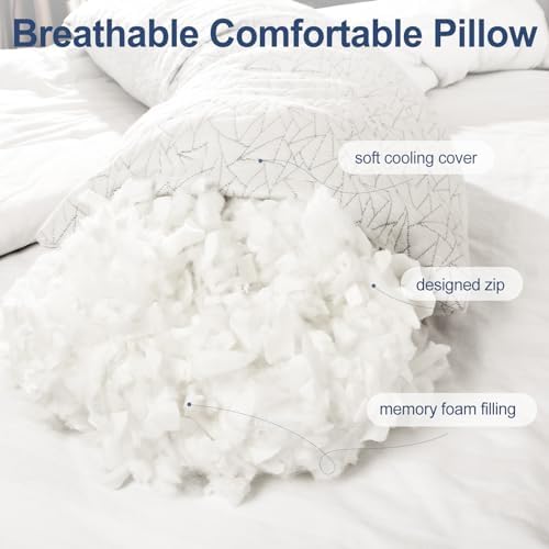 ELAORY Memory Foam Body Pillow for Side Sleepers 20x54 Inch White