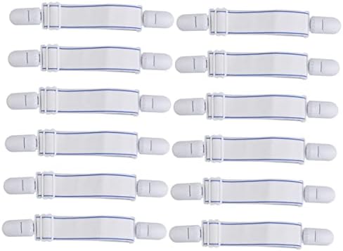 ULTECHNOVO Bed Sheet Straps 12pcs Adjustable Heavy Duty Fasteners