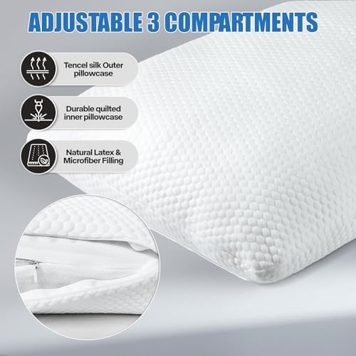 Talatex Premium Latex Body Pillow with 3 Compartments