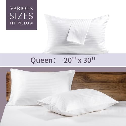 FAUNNA 4 Pack Cotton Pillow Protectors 1 Piece Mulberry Silk Pillow Case