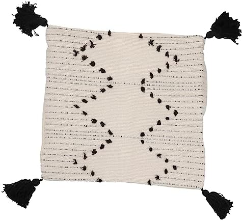 Amosfun Tassel Pillow Cover for Home Decor