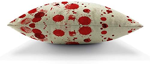 Moslion Halloween Pillow Cover 18x18 Inch Cotton Linen Square Throw Pillow Case Red