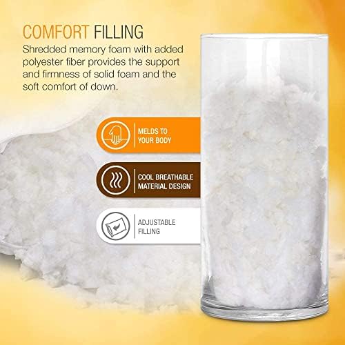 WonderSleep Adjustable Loft-Shredded Memory Foam Pillow Set of 2