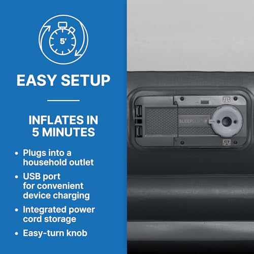 SLEEPLUX Durable Queen Air Mattress with Pump Pillow and USB Charger