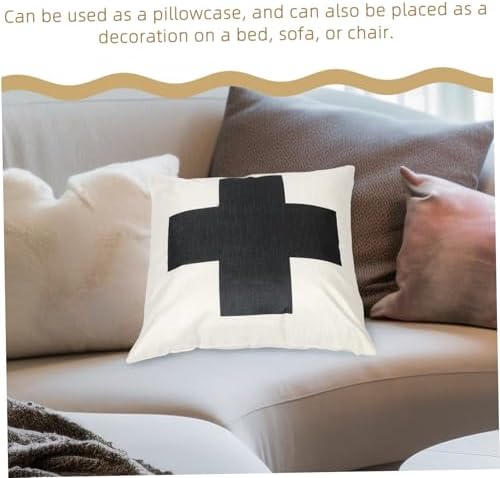 PRETYZOOM Square Cross Pattern Zippered Pillowcase