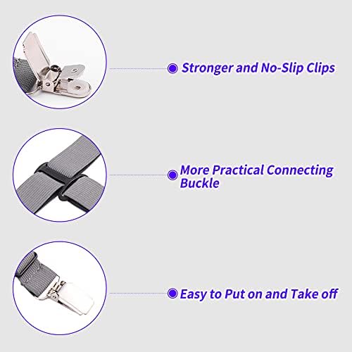 MENDENG Bed Sheet Clips Queen 4P Grey Suspenders