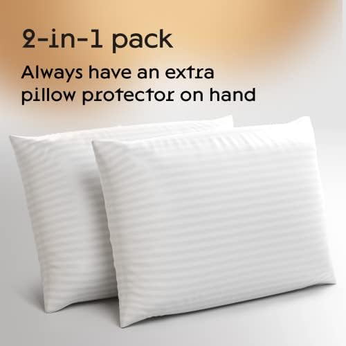 Set of 2 Zipper Pillow Protectors - Dust Stain Resistant