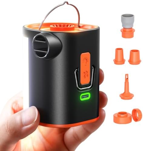 JOYROOM Rechargeable Air Pump with LED Light and 6 Nozzles