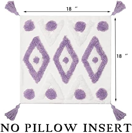AFUXING 18x18 Woven Throw Pillow Covers with Tassels