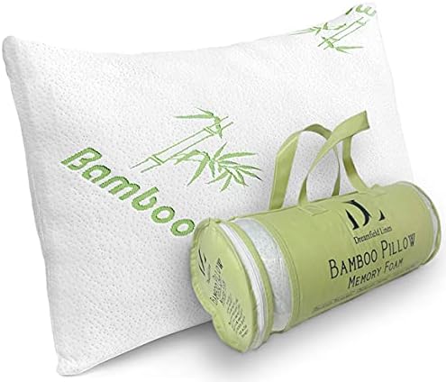 DreamField Linen Memory Foam Bamboo Pillow Queen Size