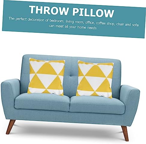 Amosfun 1pc Geometric Throw Pillow Cover Waterproof Indoor Outdoor Use
