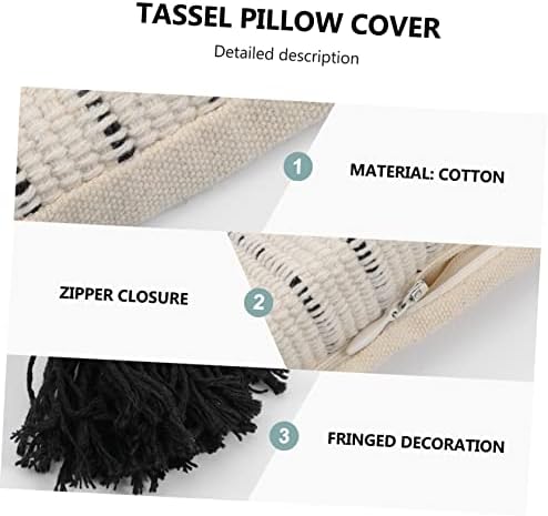 Zerodeko Bohemian Geometric Cotton Pillow Cover with Tassels