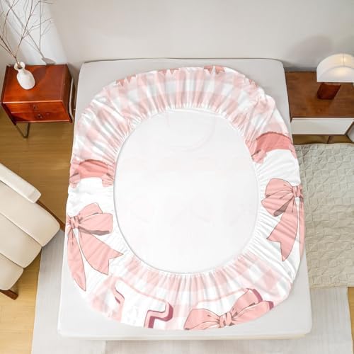 Castle Fairy 3D Bowknot Fitted Sheet Twin Size with Pillowcase