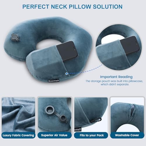 Keemall Inflatable Neck Pillow for Travel and Napping