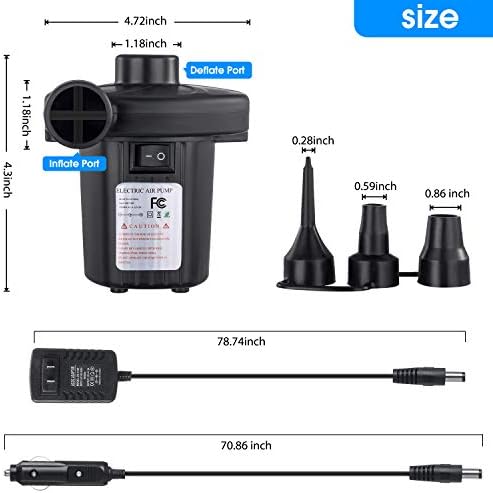 Techshare Air Pump for Air Mattress and Inflatables