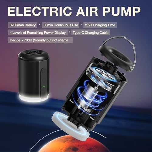 Origem Portable Air Pump with Camping Light and 5 Nozzles