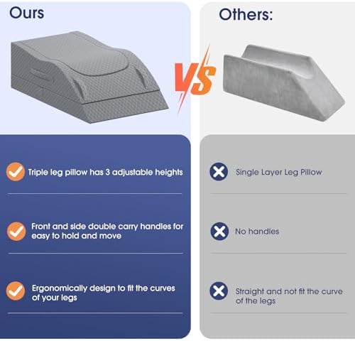 CushZone Leg Pillow with 3 Height Adjustment